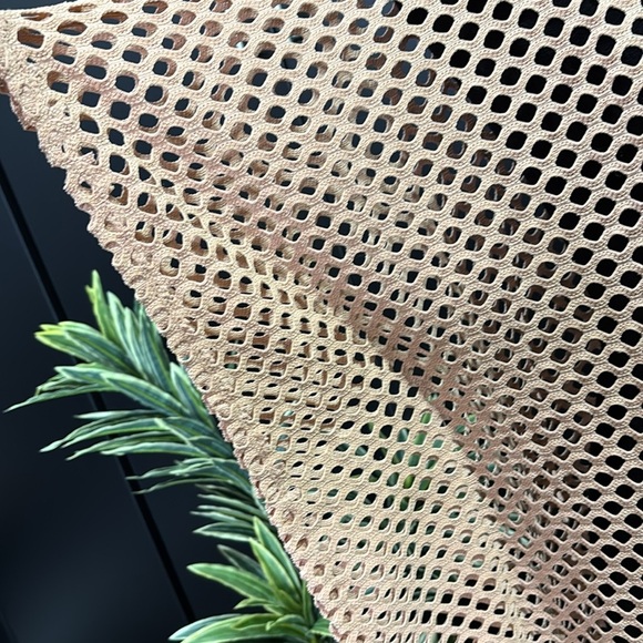 Kiwi & Punch Crocheted v-neck,butterfly short sleeve,side slit hem,oversized - Picture 3 of 10